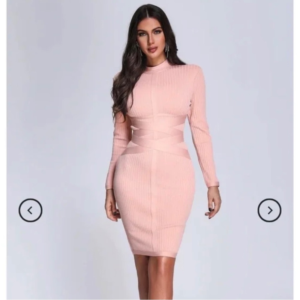 bella barnett pink long sleeve dress